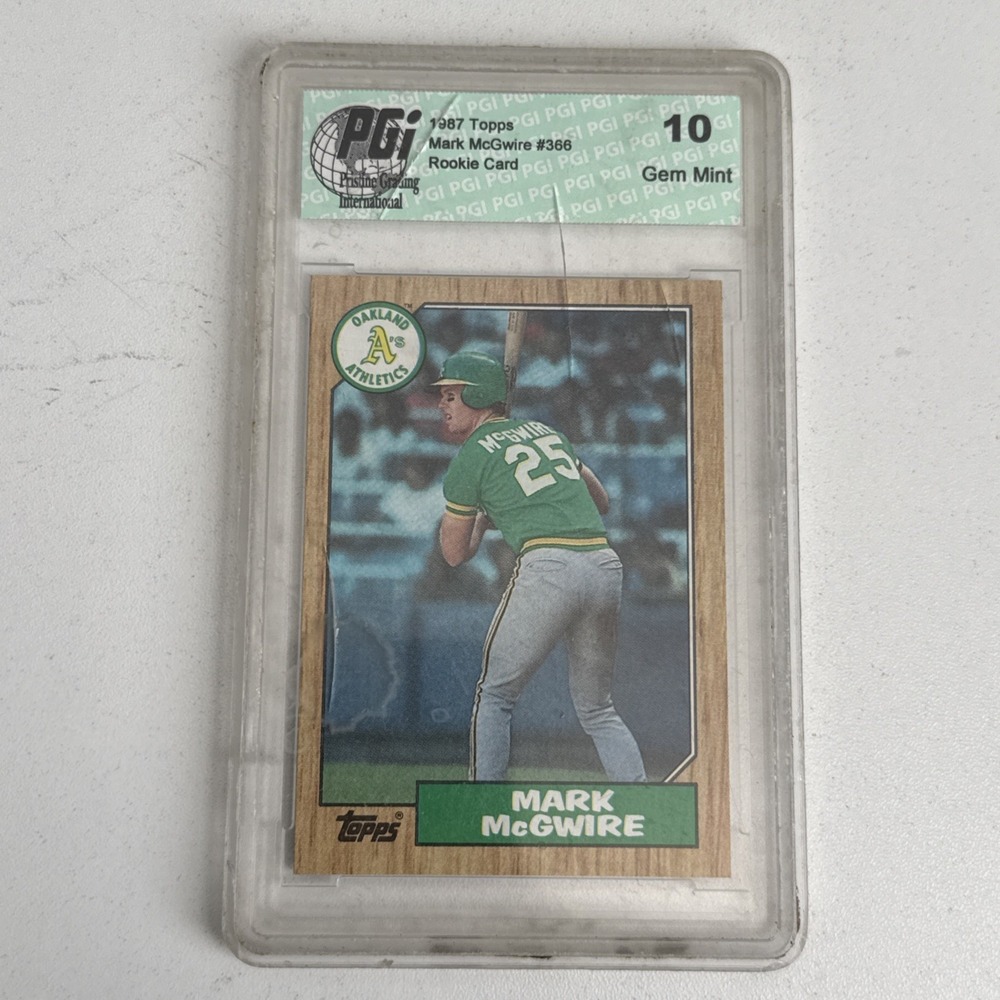 1987 TOPPS #366 MARK MCGWIRE Oakland Athletics PGI Graded 10 GEM Mint